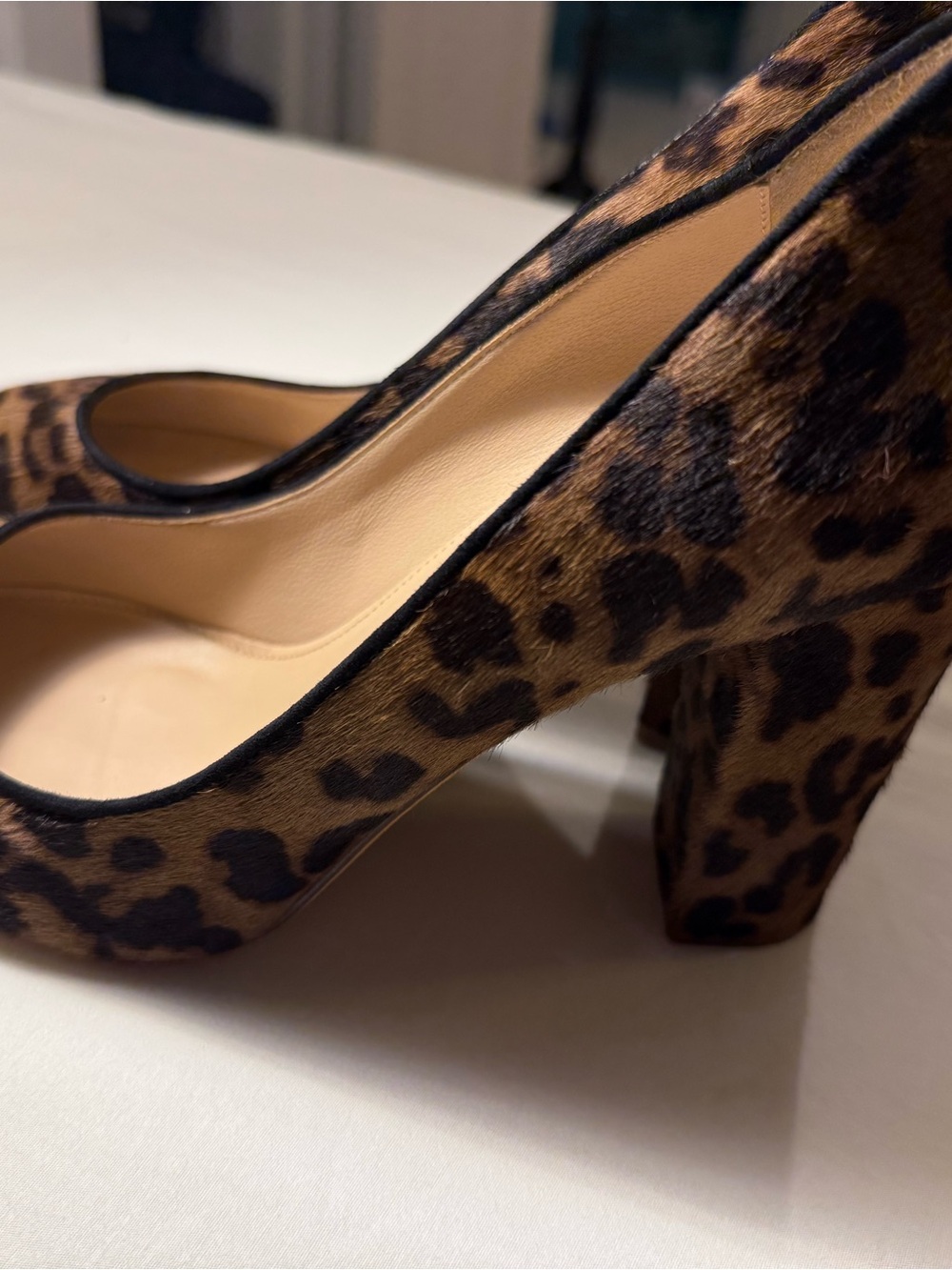 J. Crew Leopard-Print Block Heel Pumps - Brown/Black